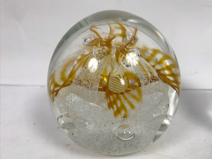 Pair Of Art Glass Paperweights: Adam Jablonski Poland And Ciig [Photo 10]