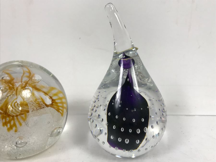 Pair Of Art Glass Paperweights: Adam Jablonski Poland And Ciig [Photo 7]