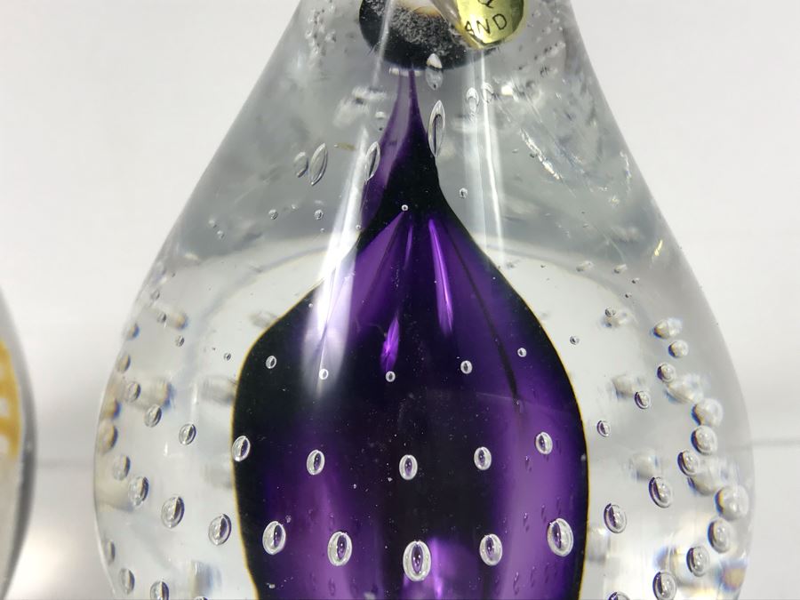 Pair Of Art Glass Paperweights: Adam Jablonski Poland And Ciig [Photo 4]