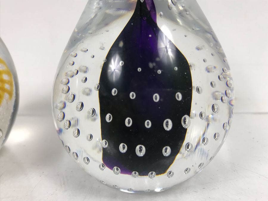 Pair Of Art Glass Paperweights: Adam Jablonski Poland And Ciig [Photo 9]