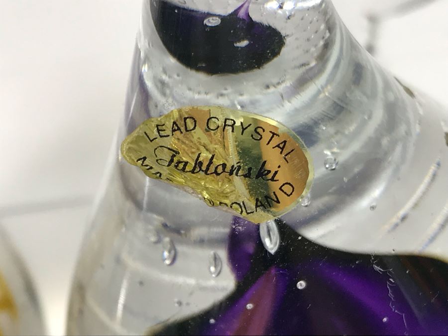 Pair Of Art Glass Paperweights: Adam Jablonski Poland And Ciig [Photo 6]