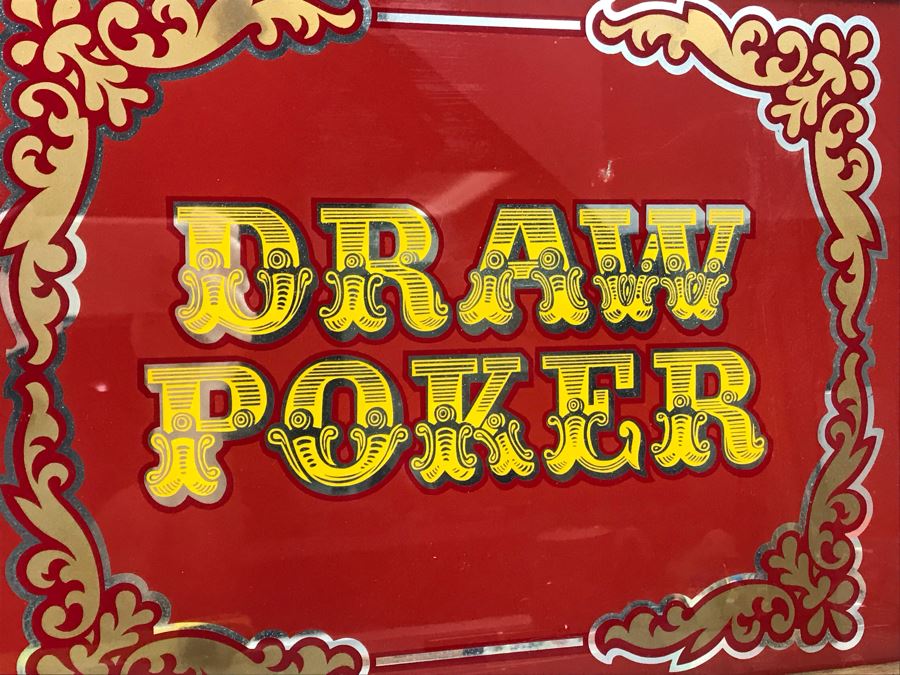 Vintage Draw Poker Gambling Mirror 18' X 13.5' [Photo 2]
