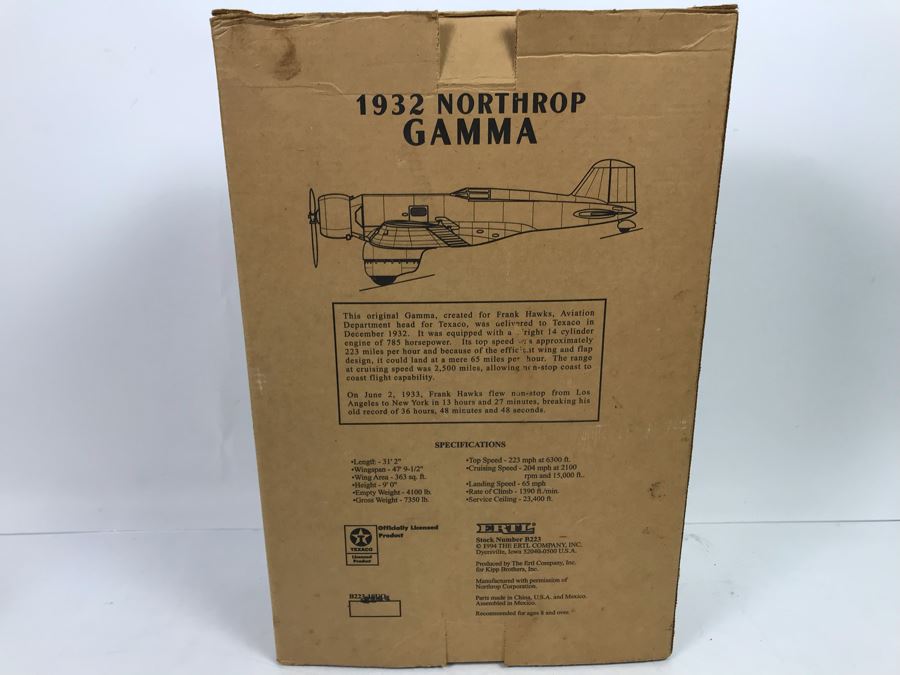 Wings Of Texaco 1932 Northrop Gamma Plane ERTL With Box [Photo 5]