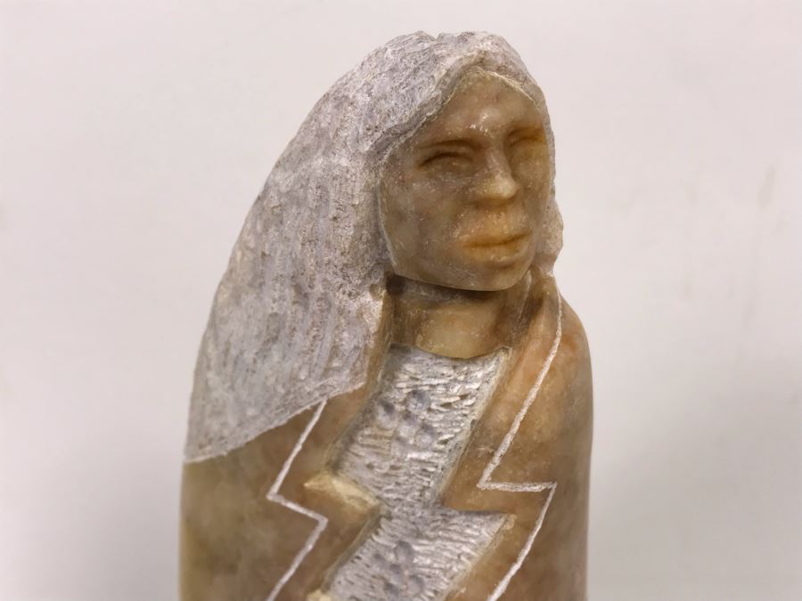 Carved Soapstone Sculpture Signed Victor 7.5'H [Photo 2]