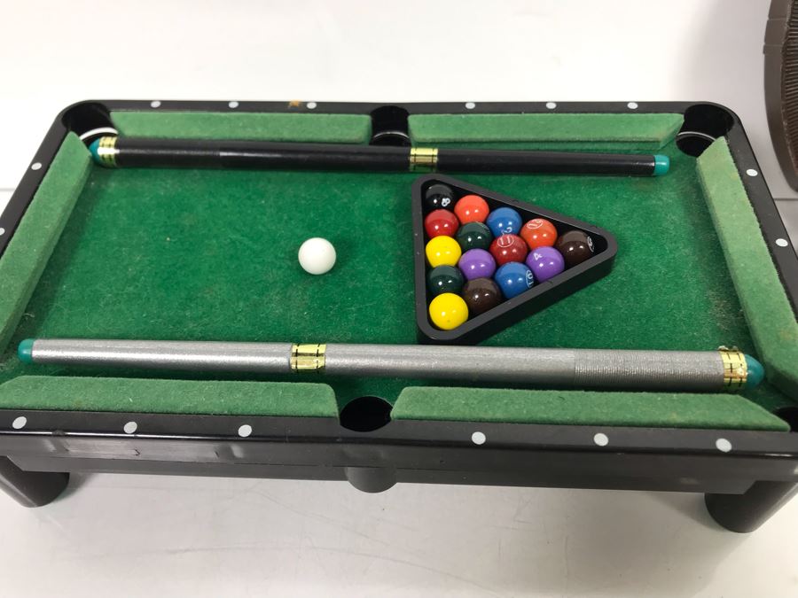 Japan Tin Toy Yellow VW Taxi, UFO Tin Toy Roulette Wheel, Mini Pool Table And Mini Lowe Chess Set [Photo 13]