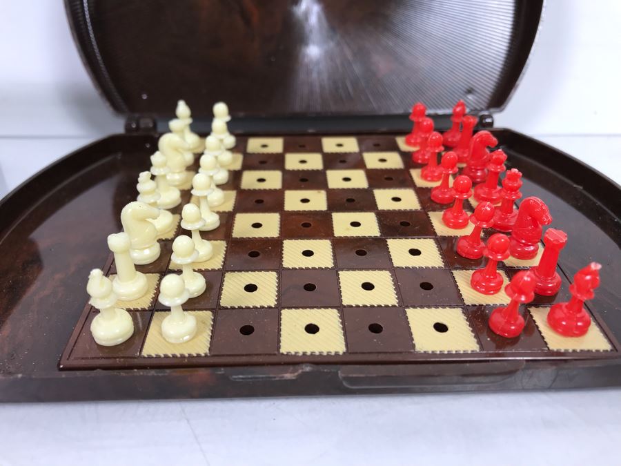 Japan Tin Toy Yellow VW Taxi, UFO Tin Toy Roulette Wheel, Mini Pool Table And Mini Lowe Chess Set [Photo 14]