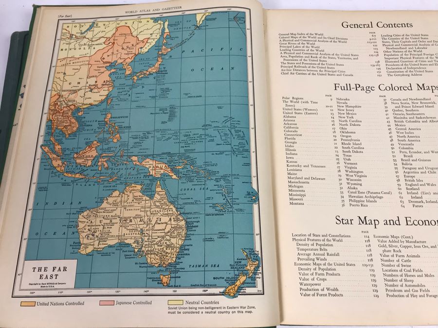 1885 Rand McNally & Co New Popular Atlas, 1907 King's Primary Geography And 1943 Collier's World Atlas [Photo 12]