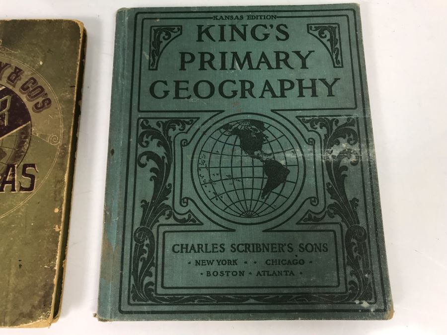 1885 Rand McNally & Co New Popular Atlas, 1907 King's Primary Geography And 1943 Collier's World Atlas [Photo 4]