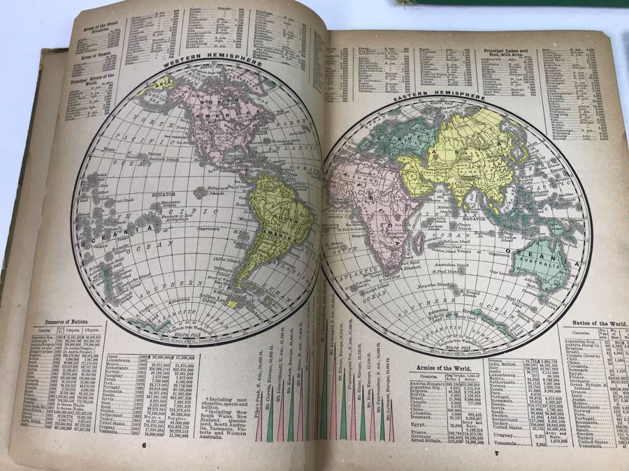 1885 Rand McNally & Co New Popular Atlas, 1907 King's Primary Geography And 1943 Collier's World Atlas [Photo 20]