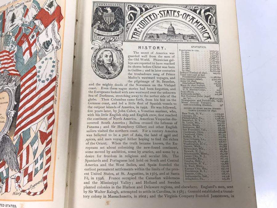 Antique 1892 Kings Handbook Of The United States [Photo 7]