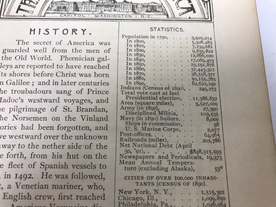 Antique 1892 Kings Handbook Of The United States [Photo 8]