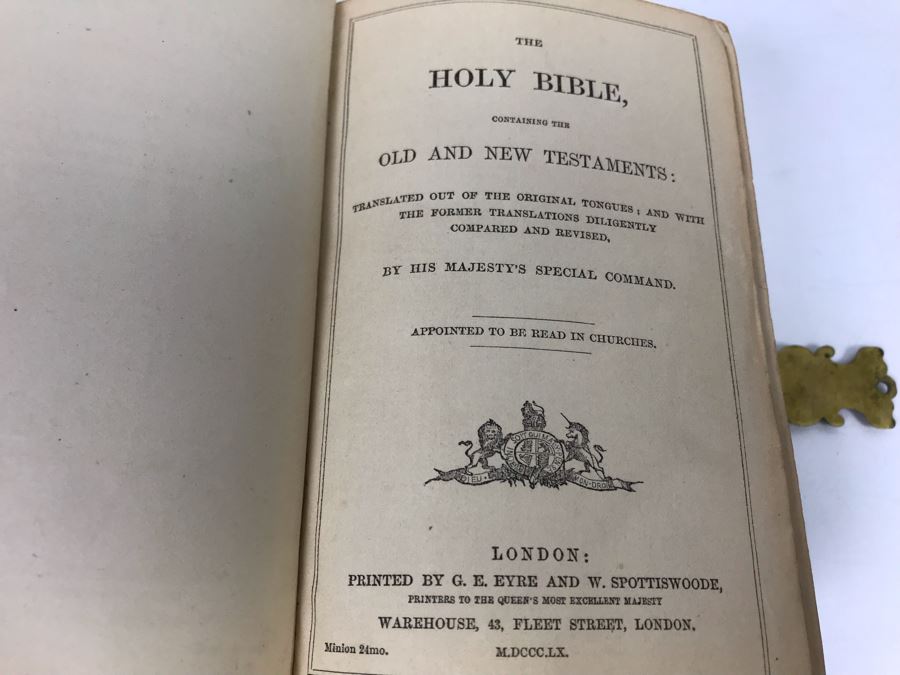 Antique 1860 The Holy Bible By His Majesty's Special Command London ...