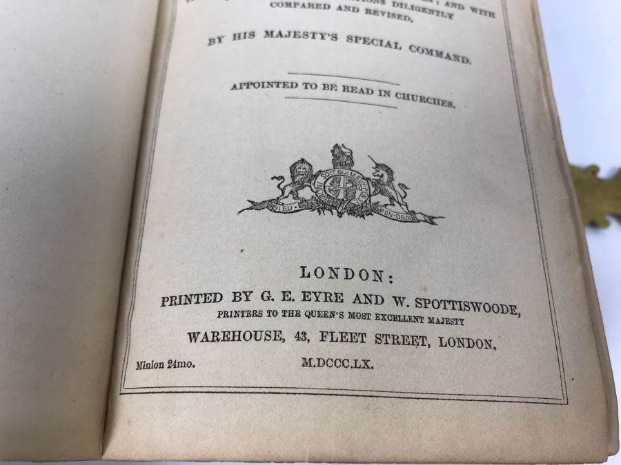 Antique 1860 The Holy Bible By His Majesty's Special Command London ...