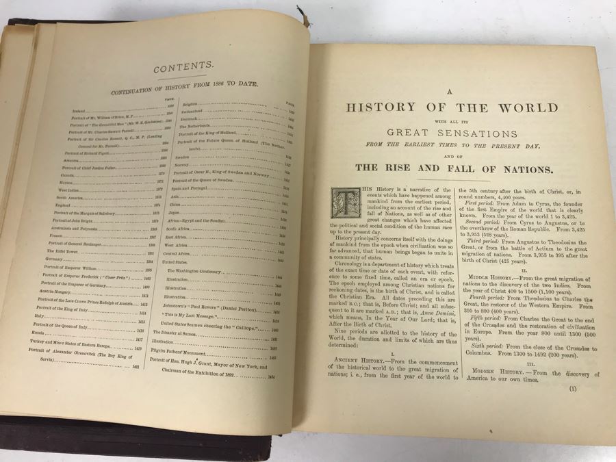 Antique 1887 2 Volume Books A History Of The World With All Its Great Sensations And Of The Rise And Fall Of Nations [Photo 9]