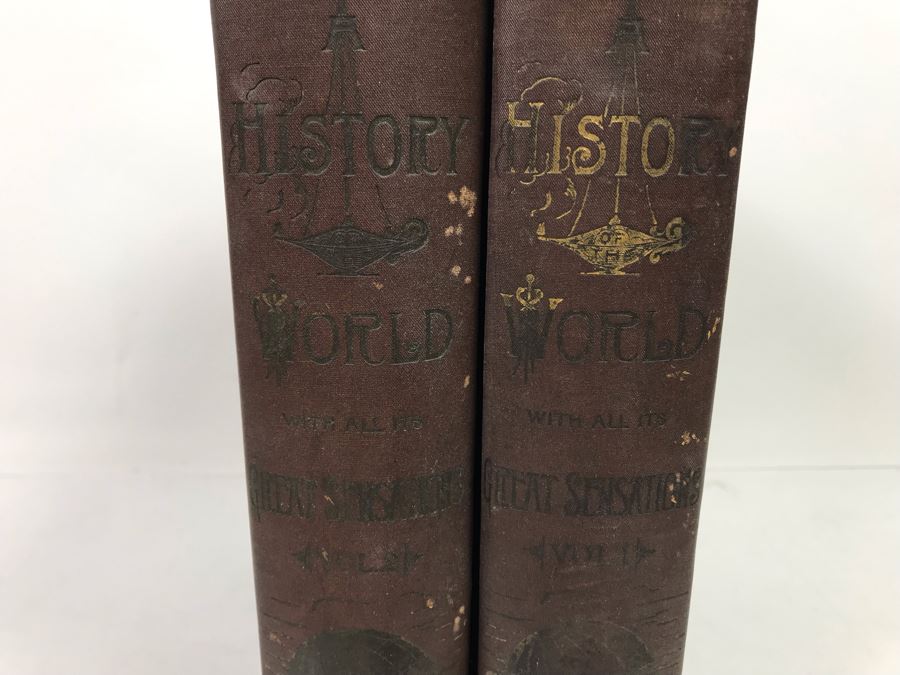 Antique 1887 2 Volume Books A History Of The World With All Its Great Sensations And Of The Rise And Fall Of Nations [Photo 3]