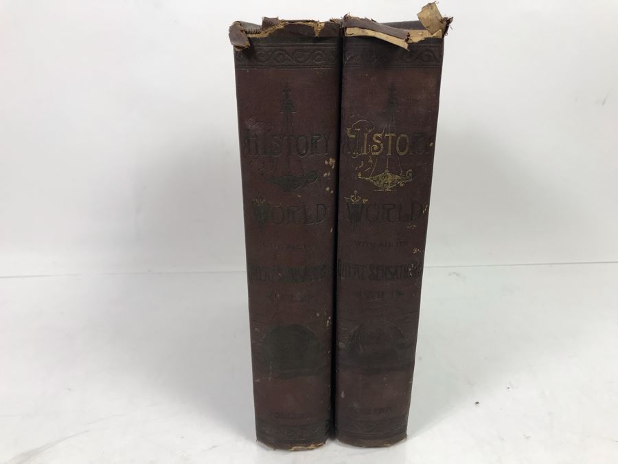 Antique 1887 2 Volume Books A History Of The World With All Its Great Sensations And Of The Rise And Fall Of Nations [Photo 2]