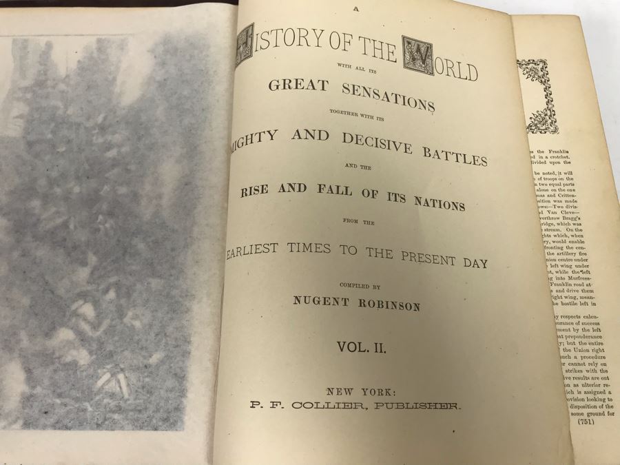 Antique 1887 2 Volume Books A History Of The World With All Its Great Sensations And Of The Rise And Fall Of Nations [Photo 17]