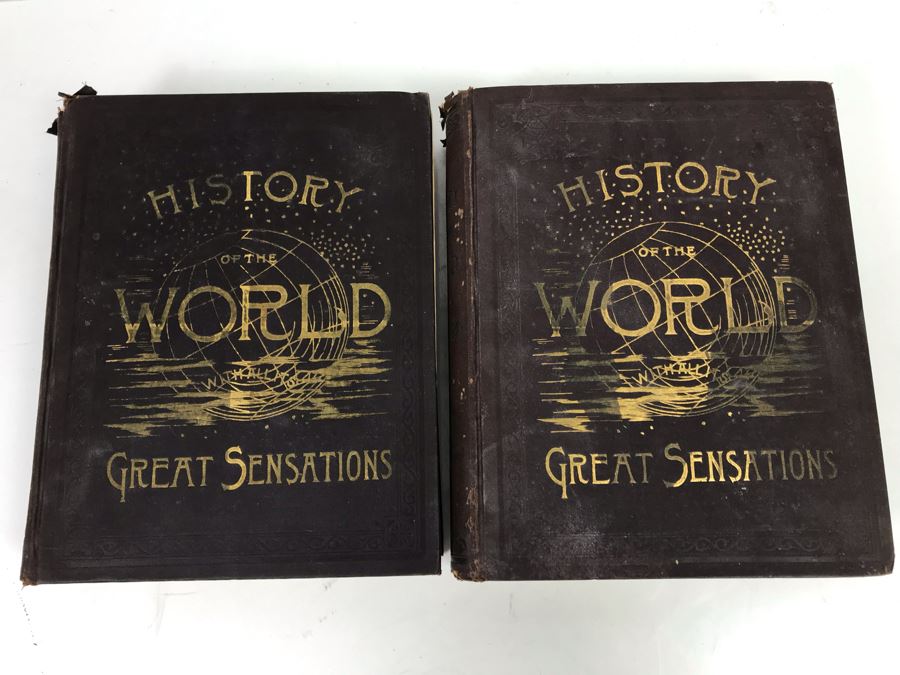 Antique 1887 2 Volume Books A History Of The World With All Its Great ...