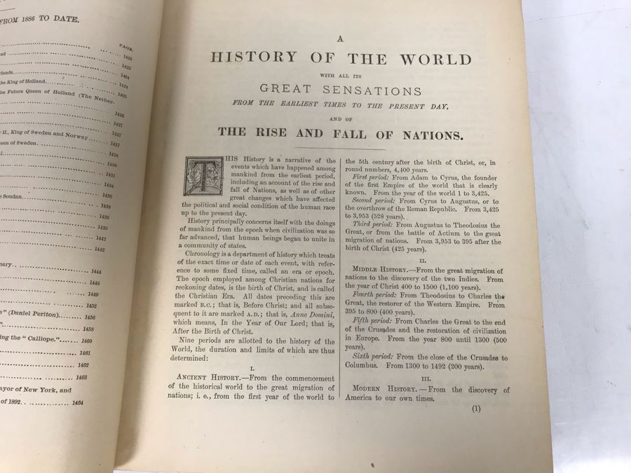 Antique 1887 2 Volume Books A History Of The World With All Its Great Sensations And Of The Rise And Fall Of Nations [Photo 10]