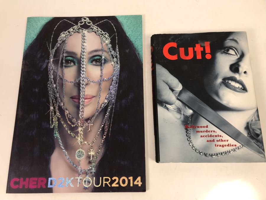 Cher D2K Concert Tour Book 2014 And Cut! Book Of Hollywood Murders, Accidents, And Other Tragedies - Weird Combo [Photo 1]