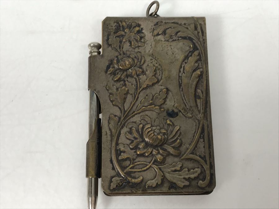 Vintage Art Nouveau La Tour Eiffel Paris Metal Notepad Case With Pen [Photo 4]