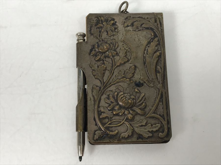 Vintage Art Nouveau La Tour Eiffel Paris Metal Notepad Case With Pen [Photo 5]