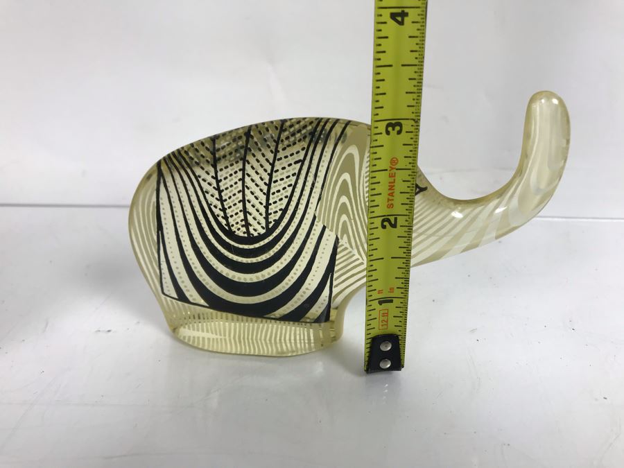 Carved Stone Turtle And Lucite Elephant Sculpture 3'H [Photo 9]