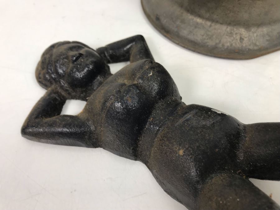 Old Dietz Little Wizard Lantern And Cast Iron Lady Boot Jack [Photo 4]