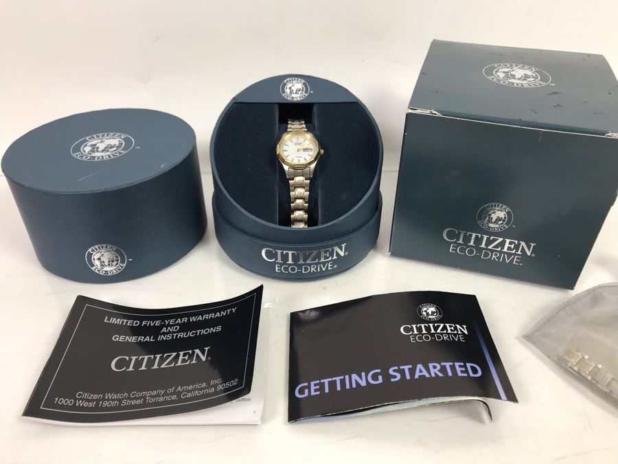 Ladies Citizen Eco-Drive Watch With Case And Manual WR100 EW3144-51A