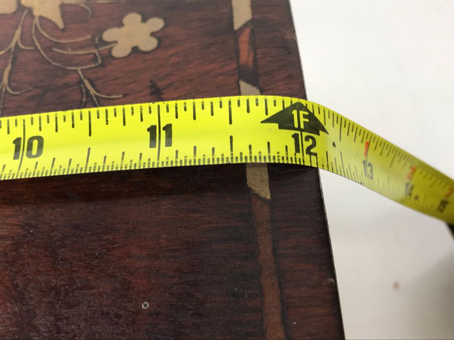 Vintage Wooden Brass And Copper Inlay Jewelry Box 12' X 8' - See Photos [Photo 16]