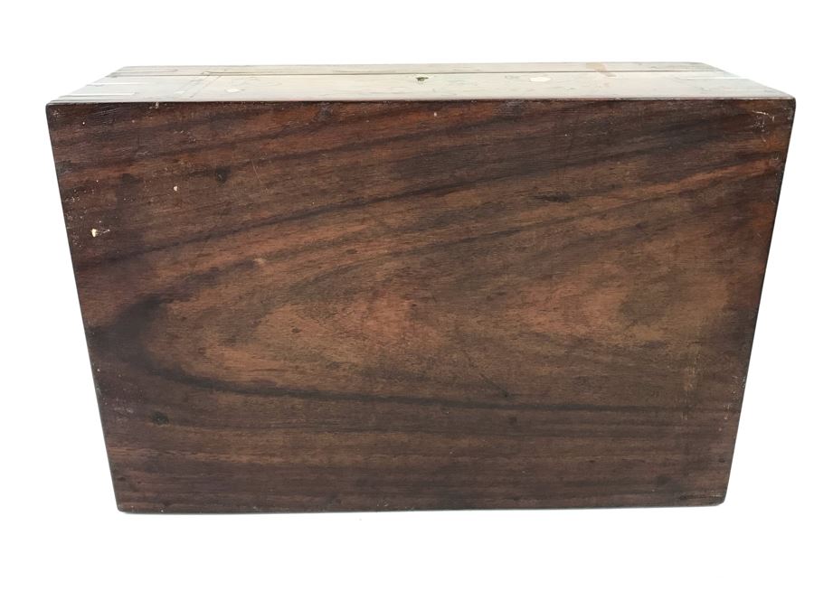 Vintage Wooden Brass And Copper Inlay Jewelry Box 12' X 8' - See Photos [Photo 15]