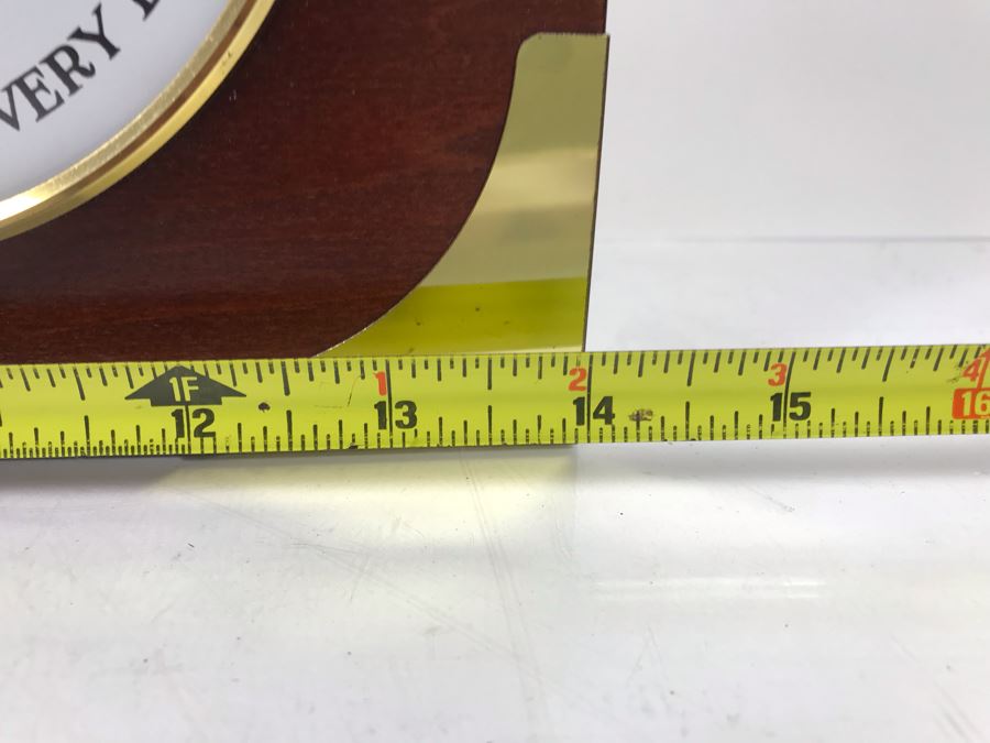 Clock And Springfield Weather Gauge Made In France In Wooden Case With Brass Accents 14' X 7.5' [Photo 9]