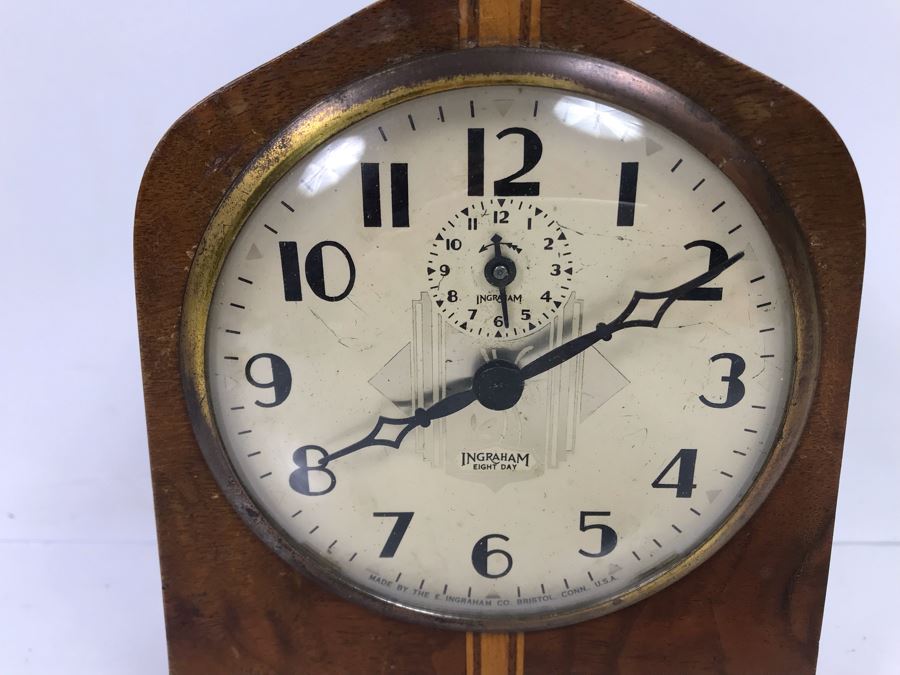 Vintage Art Deco Ingraham Eight Day Clock [Photo 3]
