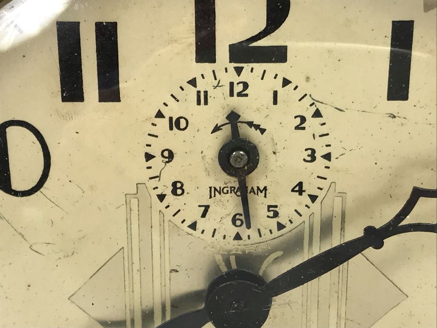 Vintage Art Deco Ingraham Eight Day Clock [Photo 6]
