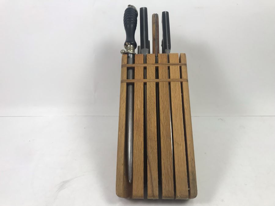 Hoffritz Knife Holder With Various Knives Including Hoffritz - See Photos [Photo 4]