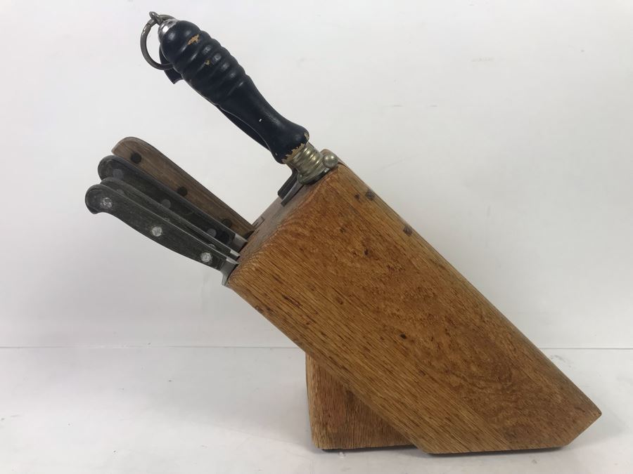 Hoffritz Knife Holder With Various Knives Including Hoffritz - See Photos [Photo 2]