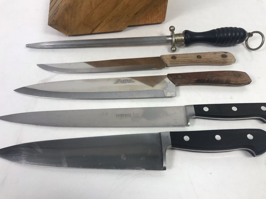 Hoffritz Knife Holder With Various Knives Including Hoffritz - See Photos [Photo 8]