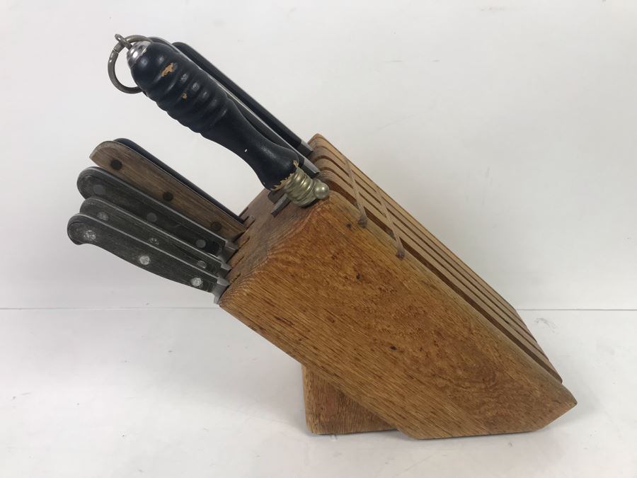 Hoffritz Knife Holder With Various Knives Including Hoffritz - See Photos [Photo 3]