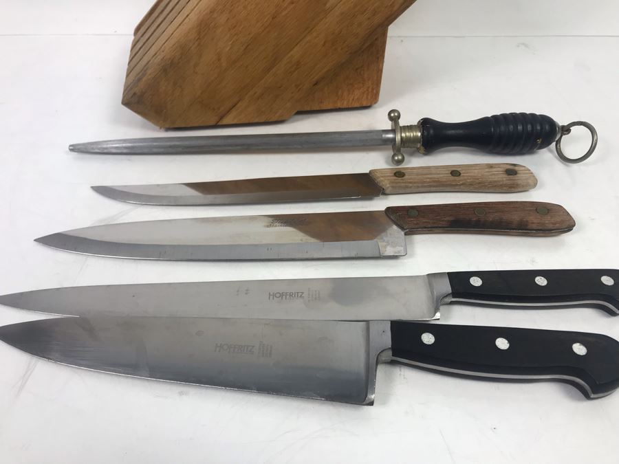 Hoffritz Knife Holder With Various Knives Including Hoffritz - See Photos [Photo 13]