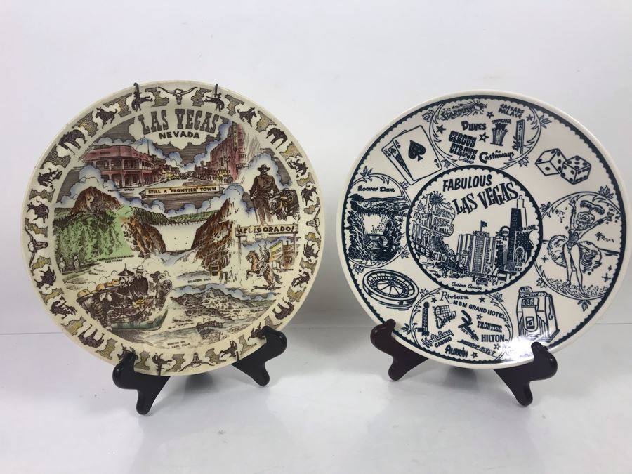 Pair Of Las Vegas Collectible Plates: Vernon Kilns And Enco [Photo 1]