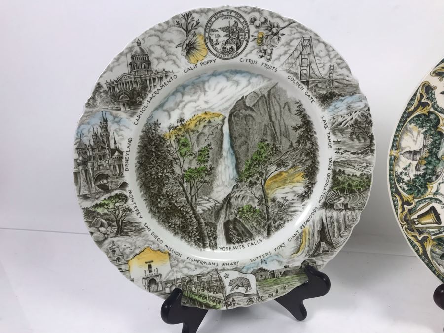 Pair Of Yosemite Falls Collectible Plates: Johnson Brothers And Salem China Co [Photo 2]