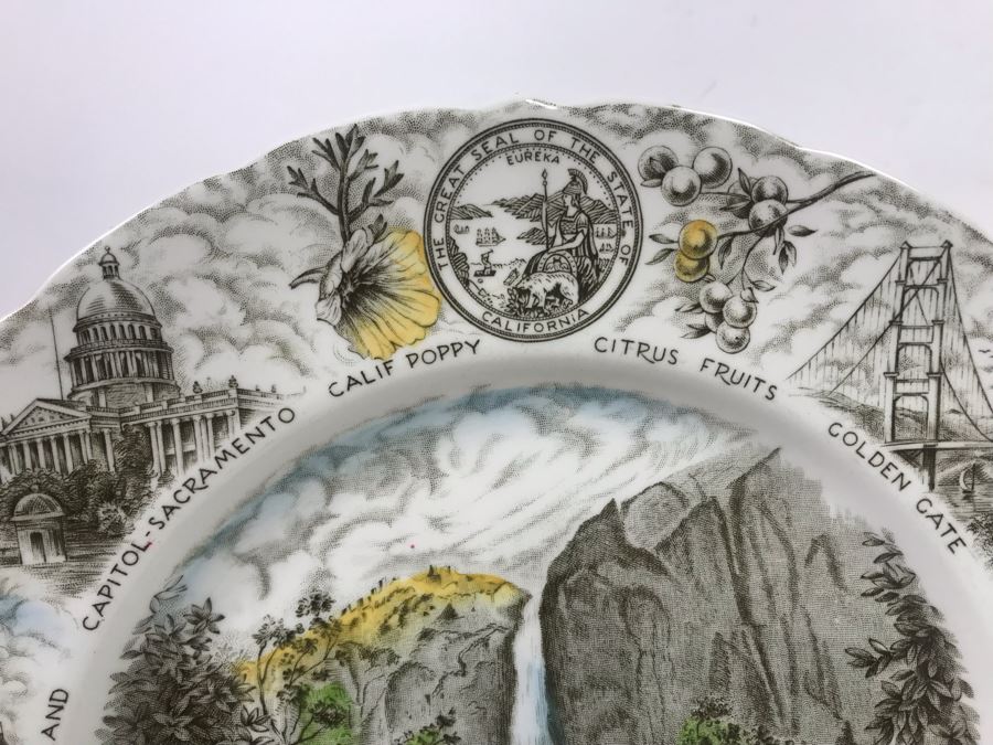 Pair Of Yosemite Falls Collectible Plates: Johnson Brothers And Salem China Co [Photo 3]