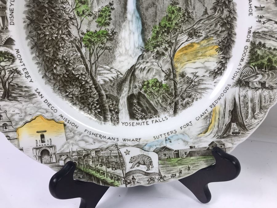 Pair Of Yosemite Falls Collectible Plates: Johnson Brothers And Salem China Co [Photo 5]