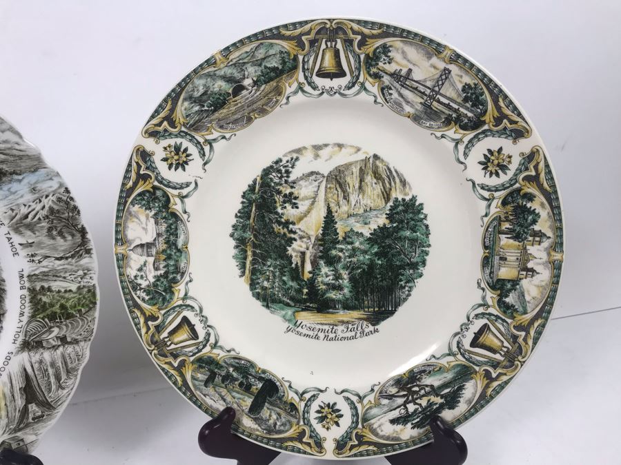 Pair Of Yosemite Falls Collectible Plates: Johnson Brothers And Salem China Co [Photo 6]