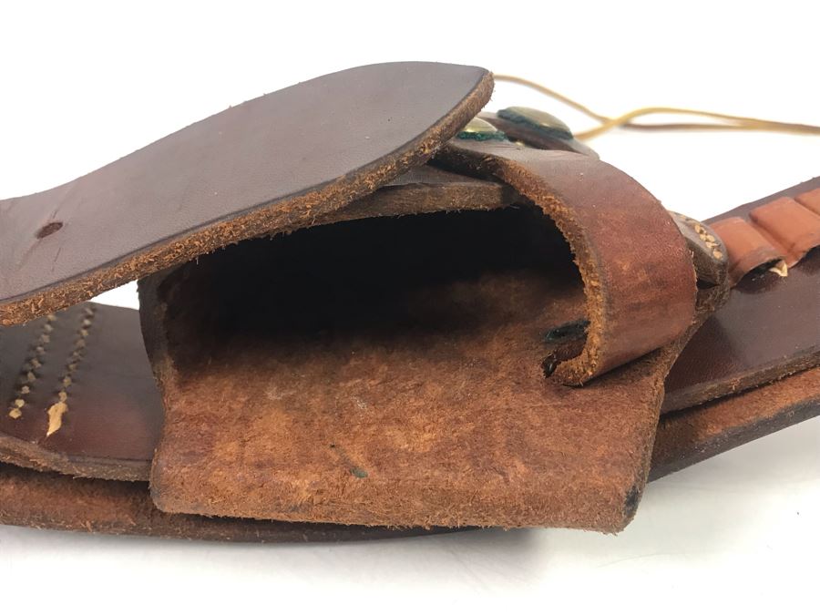 Leather Hunter Holster 1100 45 And Cartridge Belt With Brass Buckle [Photo 5]