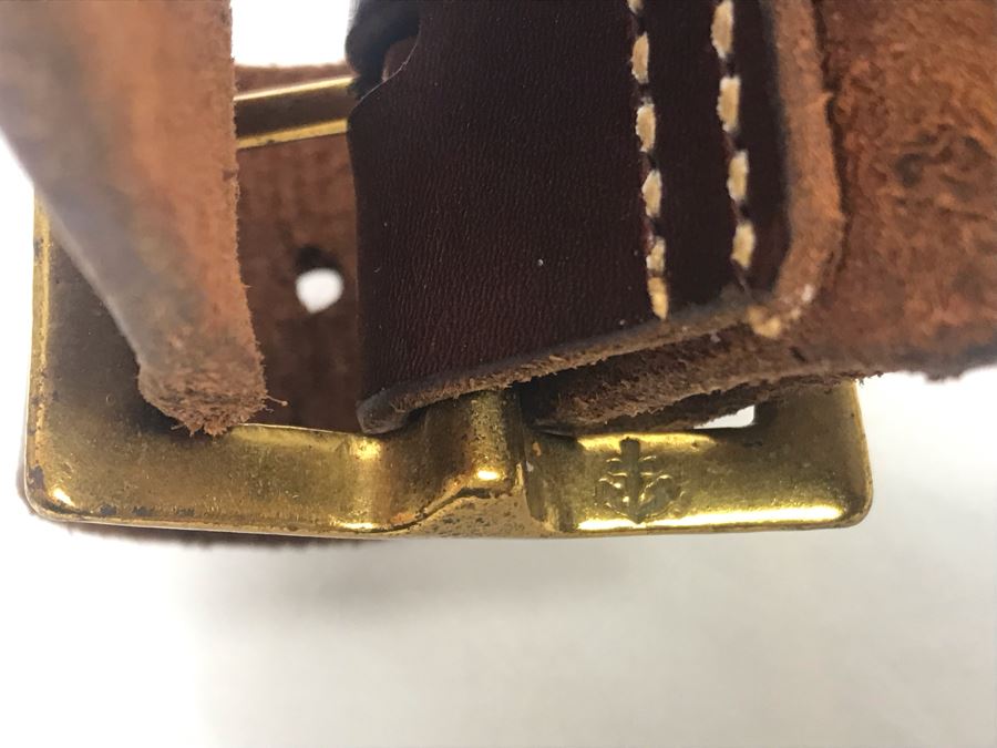 Leather Hunter Holster 1100 45 And Cartridge Belt With Brass Buckle [Photo 11]