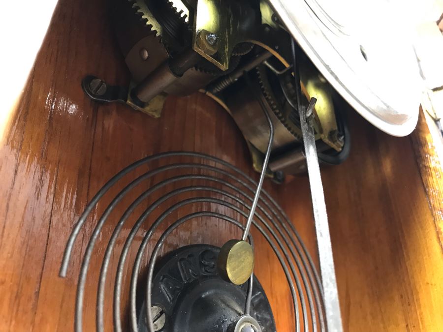 Ansonia Clock Co New York Carved Wooden Case Clock [Photo 8]