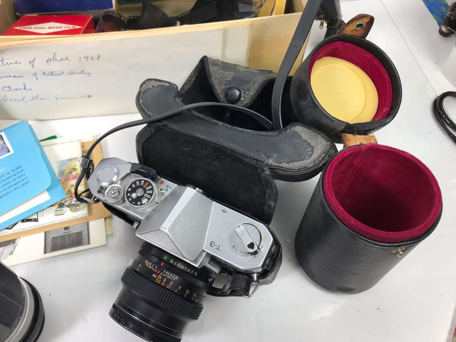 Vintage Konica Film Camera With Extra Lens And Various 1960s Photographs, Slides And Films Including Statue Of Liberty, Kennedy Airport, Museum Of Natural History, Beauty Show - See Photos [Photo 13]