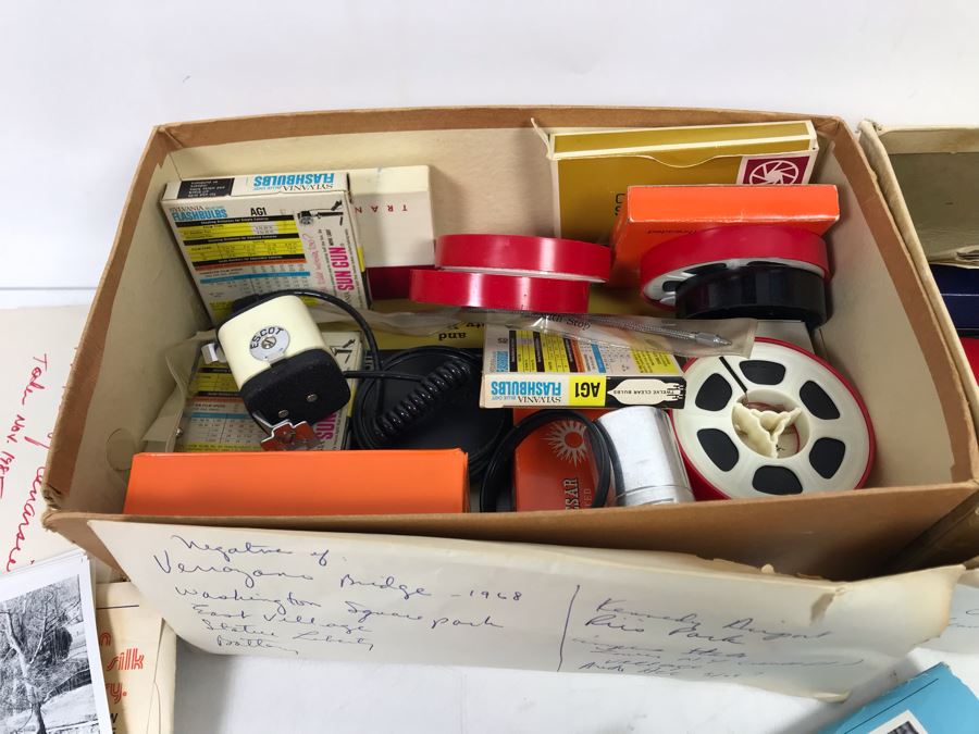 Vintage Konica Film Camera With Extra Lens And Various 1960s Photographs, Slides And Films Including Statue Of Liberty, Kennedy Airport, Museum Of Natural History, Beauty Show - See Photos [Photo 9]