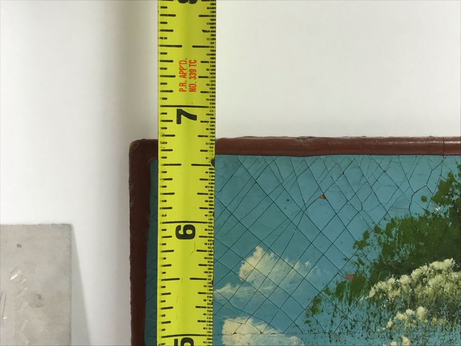 Antique 1906 Calendar With Metal Nautical Themed Holder And Delaware Water Gap Painting [Photo 12]